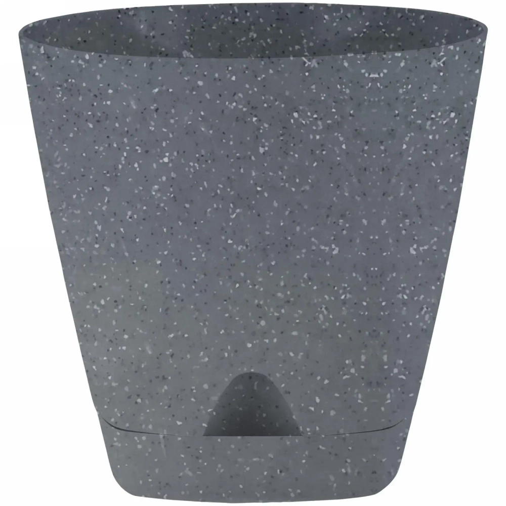 Горшок для цветов пластиковый 2,5л d-17см «Amsterdam» с прикорневым поливом, тёмный камень