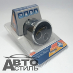 Разветвитель прикуривателя 2гнезда + 1USB в Подстаканник сLEDподсв, 1000mA Nova Bright  39945