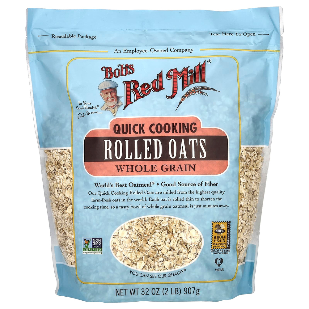 Bob's Red Mill, овсяные хлопья быстрого приготовления, цельнозерновые, 907 г (32 унции)