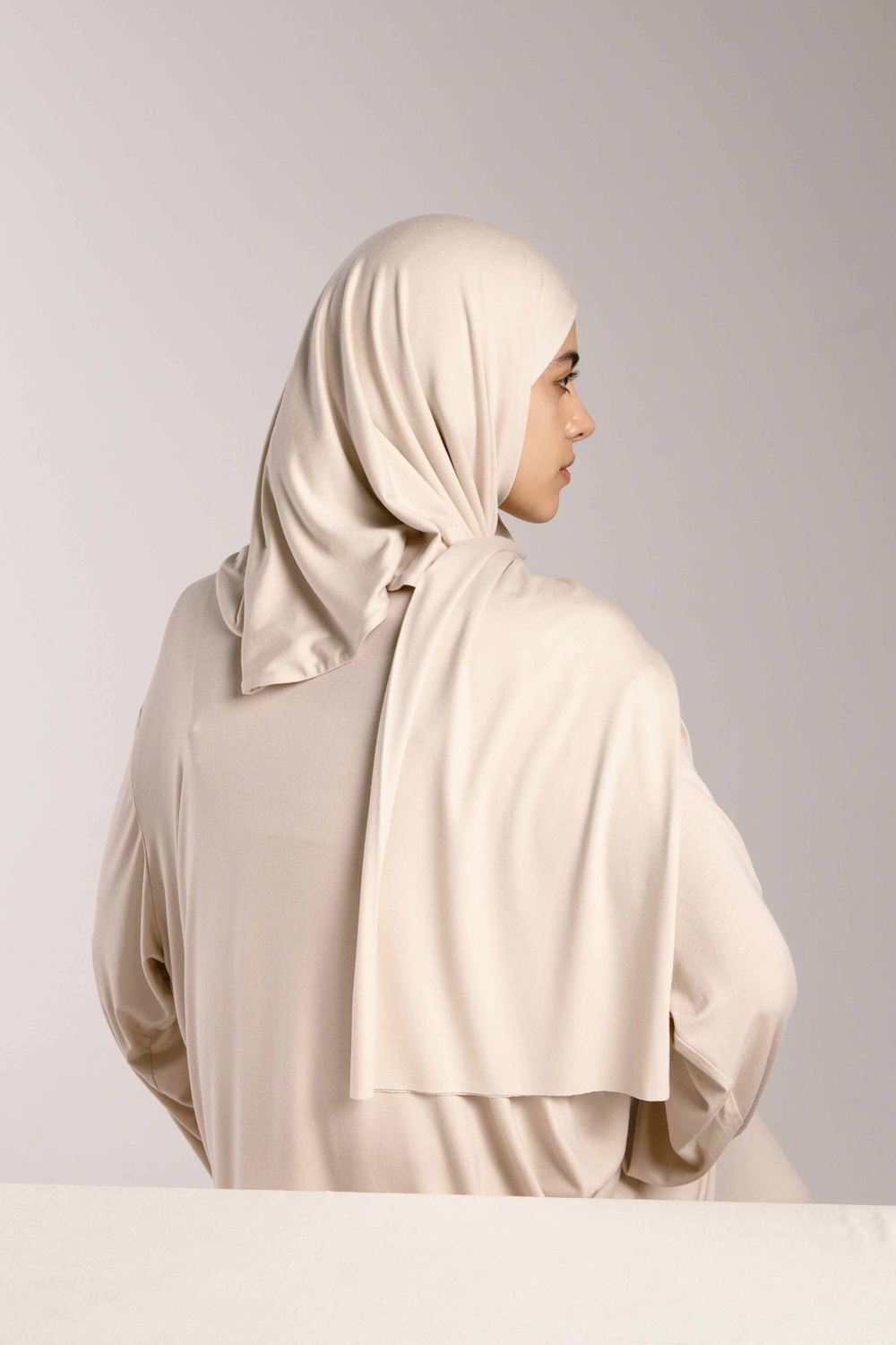 Хиджаб Молик двухслойный бежевый