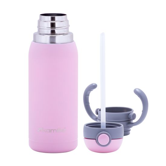 Термос для детей 450 мл. Kamille KM-2019B из нержавеющей стали с ремешком или двумя ручками