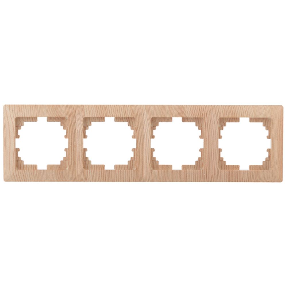 Рамка для розеток и выключателей Intro Solo 4-504-11 на 4 поста, СУ, сосна