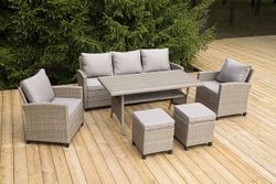 "Мэдисон" обеденная группа из искусственного ротанга, цвет соломенный