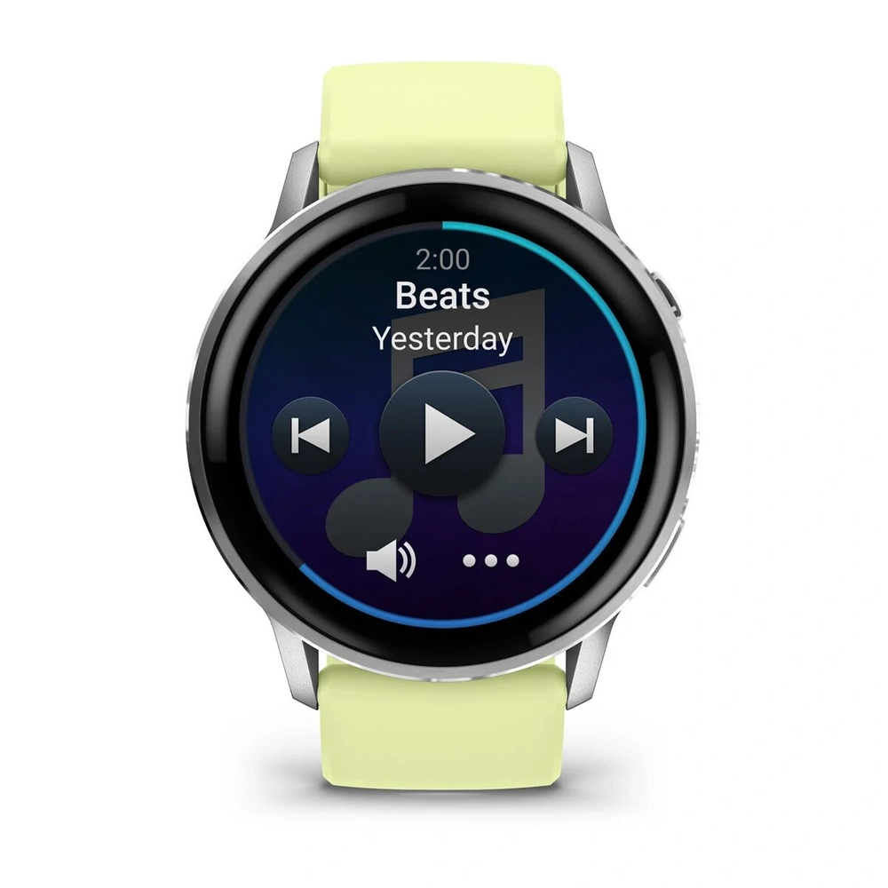 Умные часы Garmin Venu 4 45мм Серебристые с лимонным силиконовым ремешком (010-03014-42)