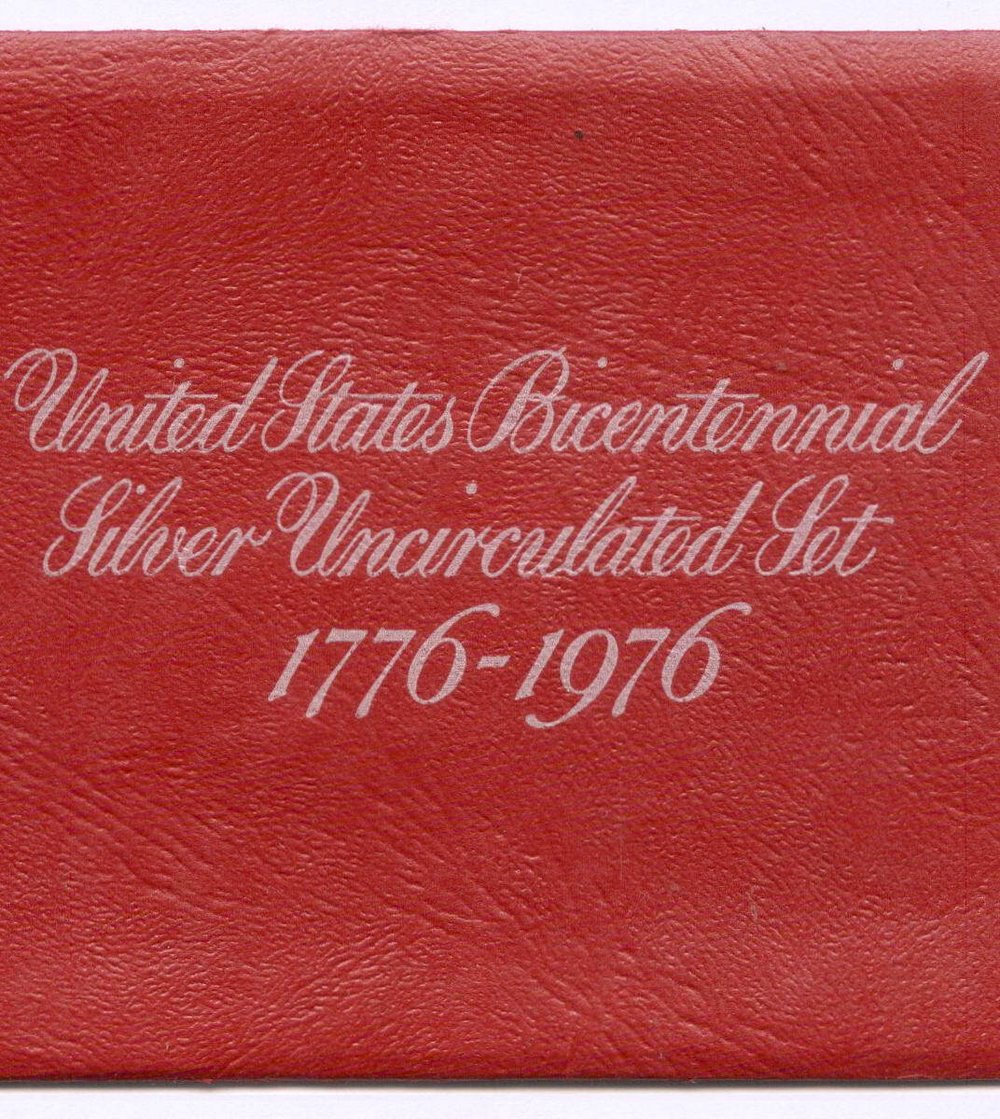 Набор 1, 1/2 и 1/4 доллара 1976 год (S). США. 200-летие Декларации независимости. Серебро. UNC в родной запайке и конверте