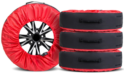 Чехлы AutoFlex для хранения автомобильных колес размером от 15 до 20, полиэстер 600D, 4 шт., цвет черный/красный, 80401