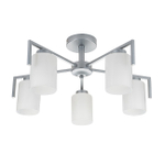 Потолочный светильник 5х60Вт E27, металл/стекло, серебро