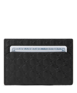 Чехол для карточек кожаный тонкий/Black Textured Monogram