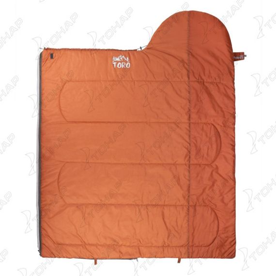 Спальный мешок TORO Wide 400R (220х90, правый, стратекс, оранжевый) (T-HS-SB-TW-400R) Helios