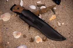 Нож Kizlyar Supreme ATLANTIS AUS-10Co (StoneWash, Walnut Handle, Leather Sheath)