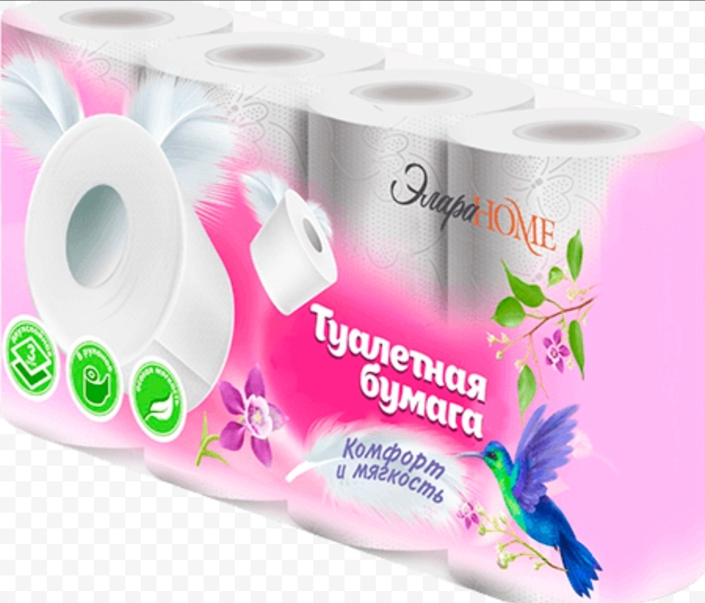 Туалетная бумага Элара 8 рулонов