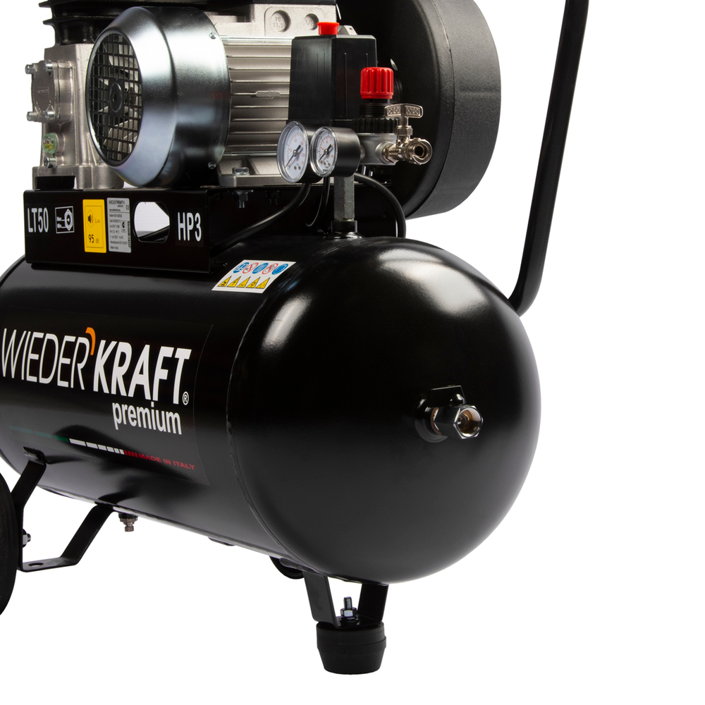 WDK-90532 Компрессор поршневой с ременным приводом 320 л/мин, 2.2 КВт, 220 В, ресивер 50 л