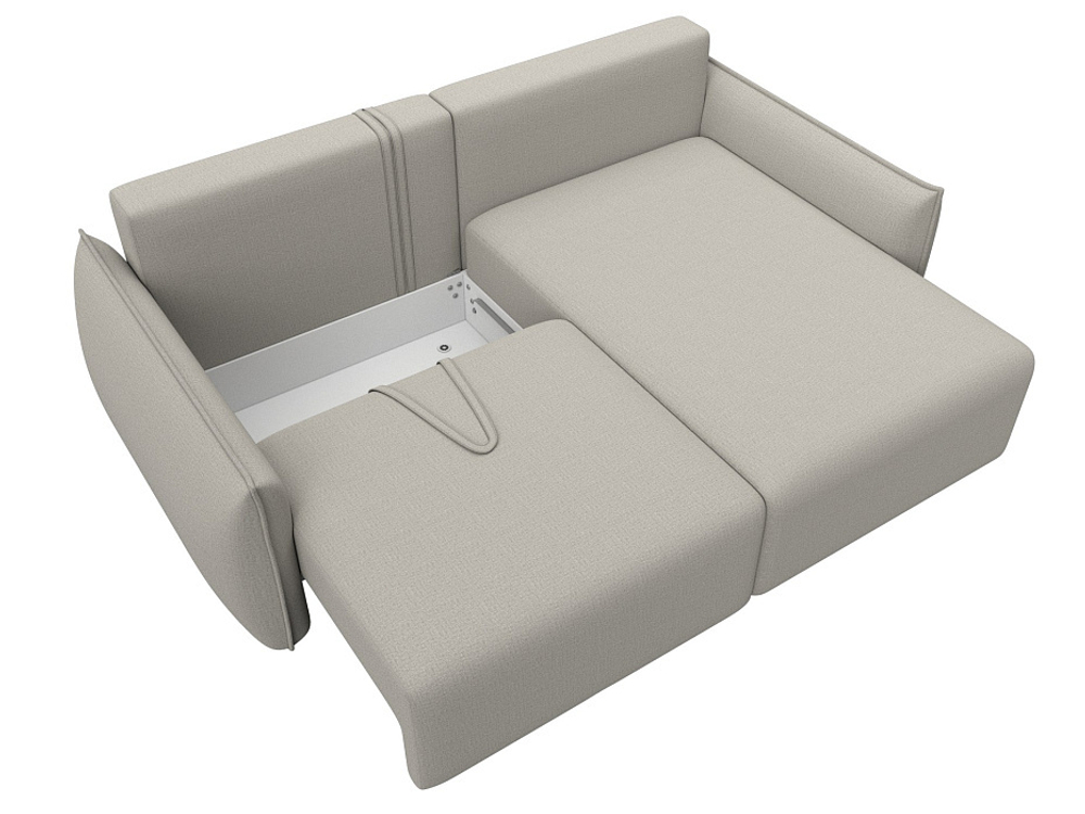 Диван угловой Лига-051 НПБ угол универсальный РОГОЖКА Амур 02 бежевый