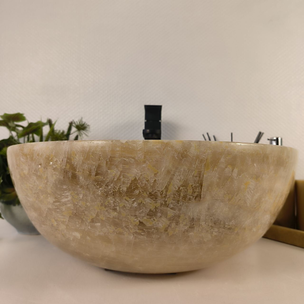 Каменная раковина из оникса Bowl Yellow BO-04727 (45*45*17) 0200 из натурального камня