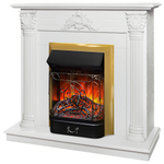 Каминокомплект Real Flame Stefania WT-F614 с очагом Majestic Lux Brass