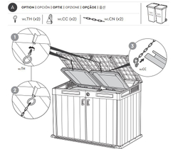 Уличный ящик пластиковый Keter Horizontal Narrow brown 2020 л