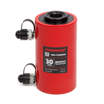 HRH-CY0800015 Гидравлический цилиндр (домкрат) с полым штоком, двухполостной 30 т, ход 100 мм