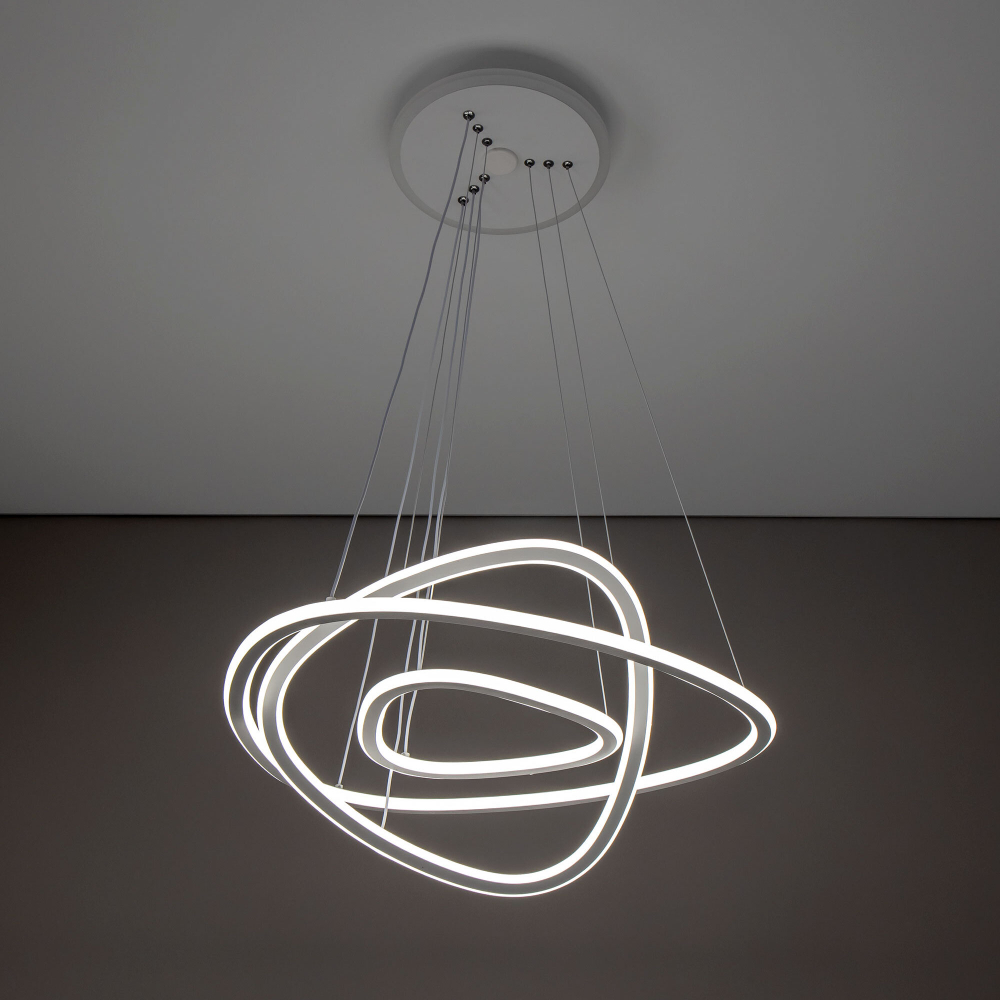 Citilux Неон Смарт CL731A330E RGB Умная подвесная люстра Белая