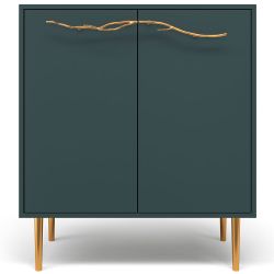Комод Арт Колор matte Стайл Голд с 2 полками Зеленый бирюзовый матовый