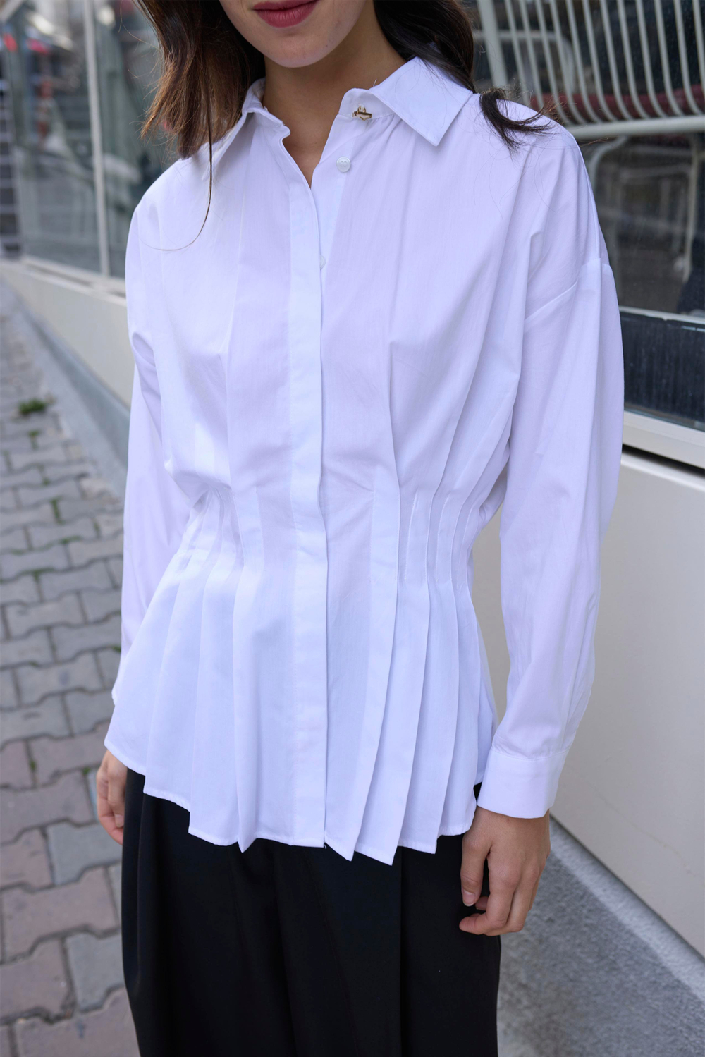 Рубашка из хлопка приталенная