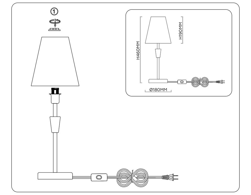 Ambrella Настольная лампа с абажуром CLASSIC LH75057