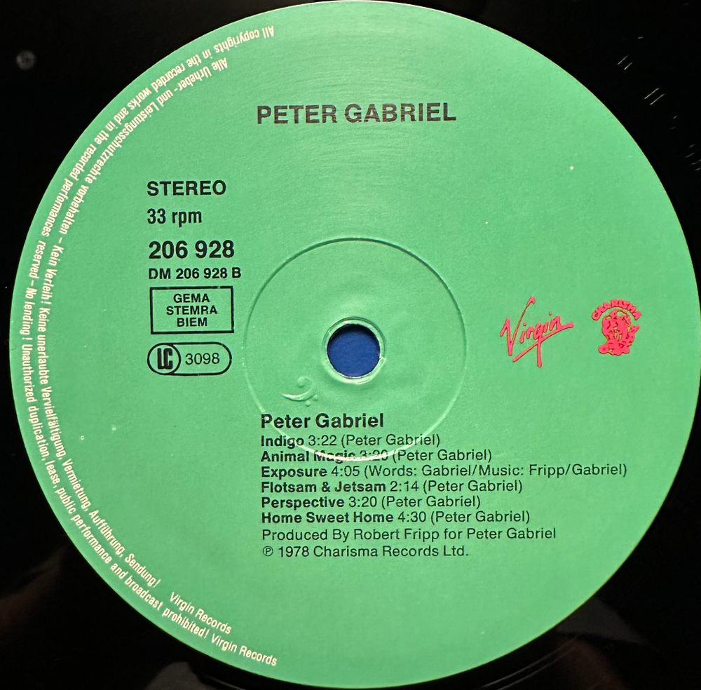 Peter Gabriel - Peter Gabriel (Германия 1985г.)