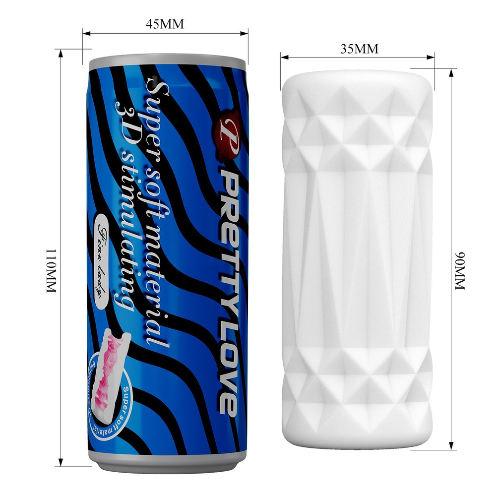 Белый компактный мастурбатор Fine Lady в упаковке-банке (Цвет: белый)