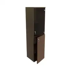 Шкаф узкий низкий стекло бронза Континент ЛФ229 400х406х1610, венге
