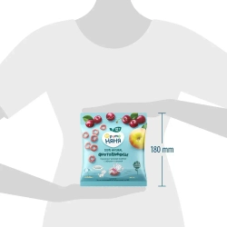 ФрутоПаффсы ФрутоНяня Кукурузно-рисовые колечки с яблоком и вишней, 21 г