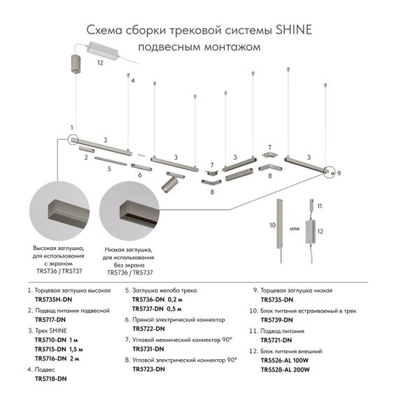 Шинопровод Denkirs Shine Base TR5715-DN