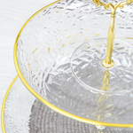 Фруктовница 2-х ярусная 21*16*23см прозрачная с золотой каймой, PP