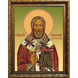 Василий Преображенский, пресвитер, священномученик. Икона на холсте.