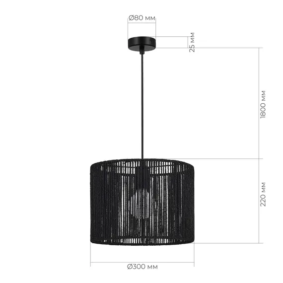 SLE6024-403-01 Светильник подвесной черный/черный E27 1*40W ETTAN