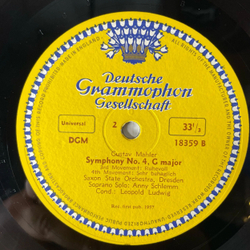 Винтажная виниловая пластинка LP Gustav Mahler Малер, Soprana Solo Anny Schlemm Conducted By Leopold Ludwig Симфония Symphony No. 4, G Major (Англия 1957)
