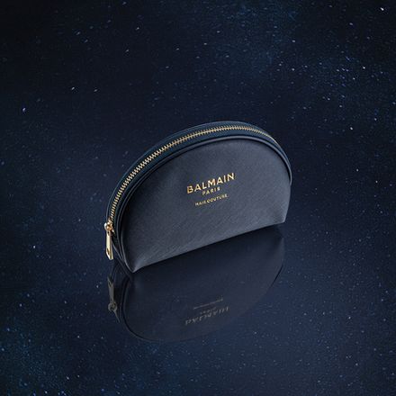 Balmain Hair Couture Косметичка Космический сапфир кожаная Limited Edition Cosmetic Bag FW25