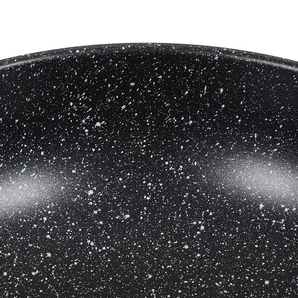 Сковорода алюминий, 30 см, антиприг, Daniks, Олимп Гранит, чер, WOK309-BLM-IND, индукц