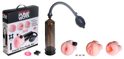 Вибропомпа с тремя реалистичными насадками Pump Worx (Цвет: черный)