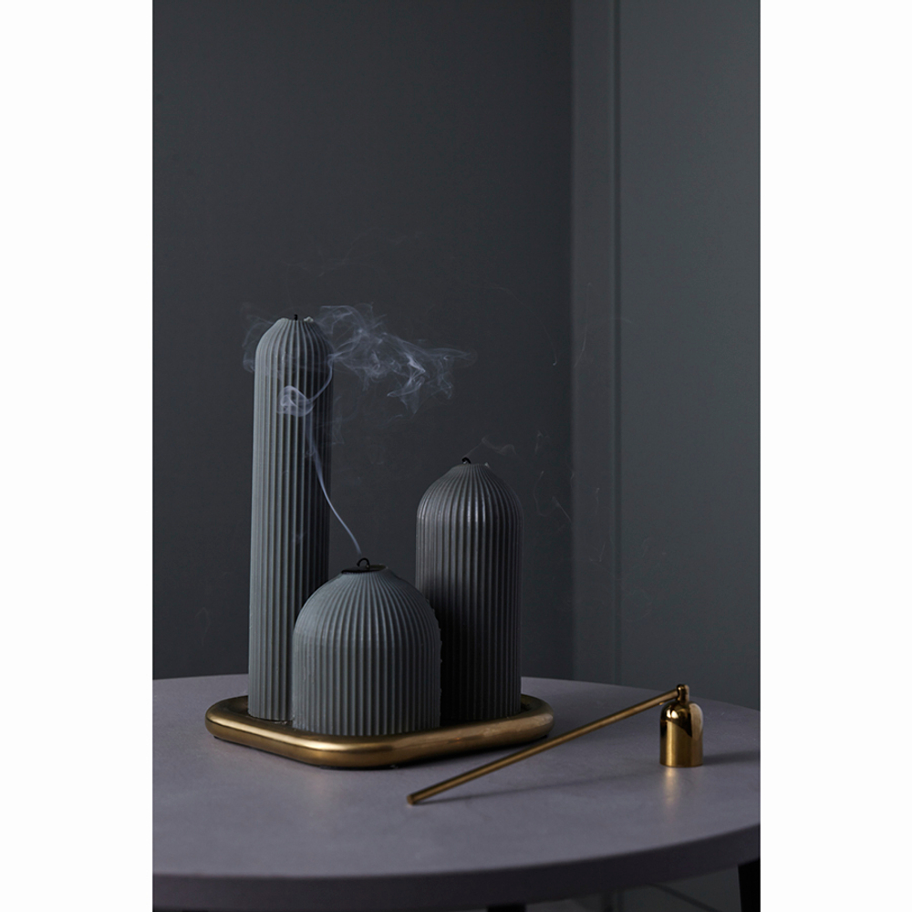 Свеча декоративная графитового цвета из коллекции edge, 25,5см