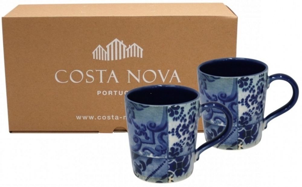 Набор 2 кружки, 520 мл, цвет синий, керамика Costa Nova