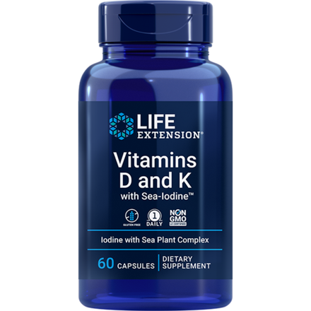 Vitamins D and K with Sea-Iodine™ 60 капсул Life Extension