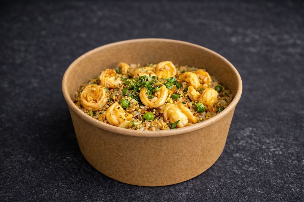 Рис с креветками и устричным соусом