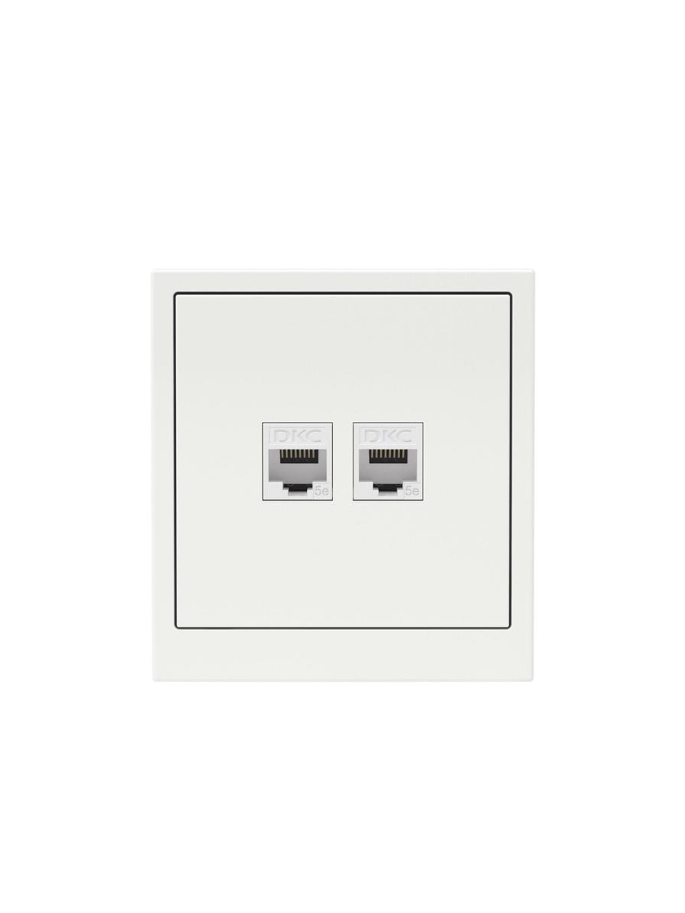 Розетка компьютерная 2-м KANT RJ45 кат.5E без шторки бел. магнолия DKC 7000664