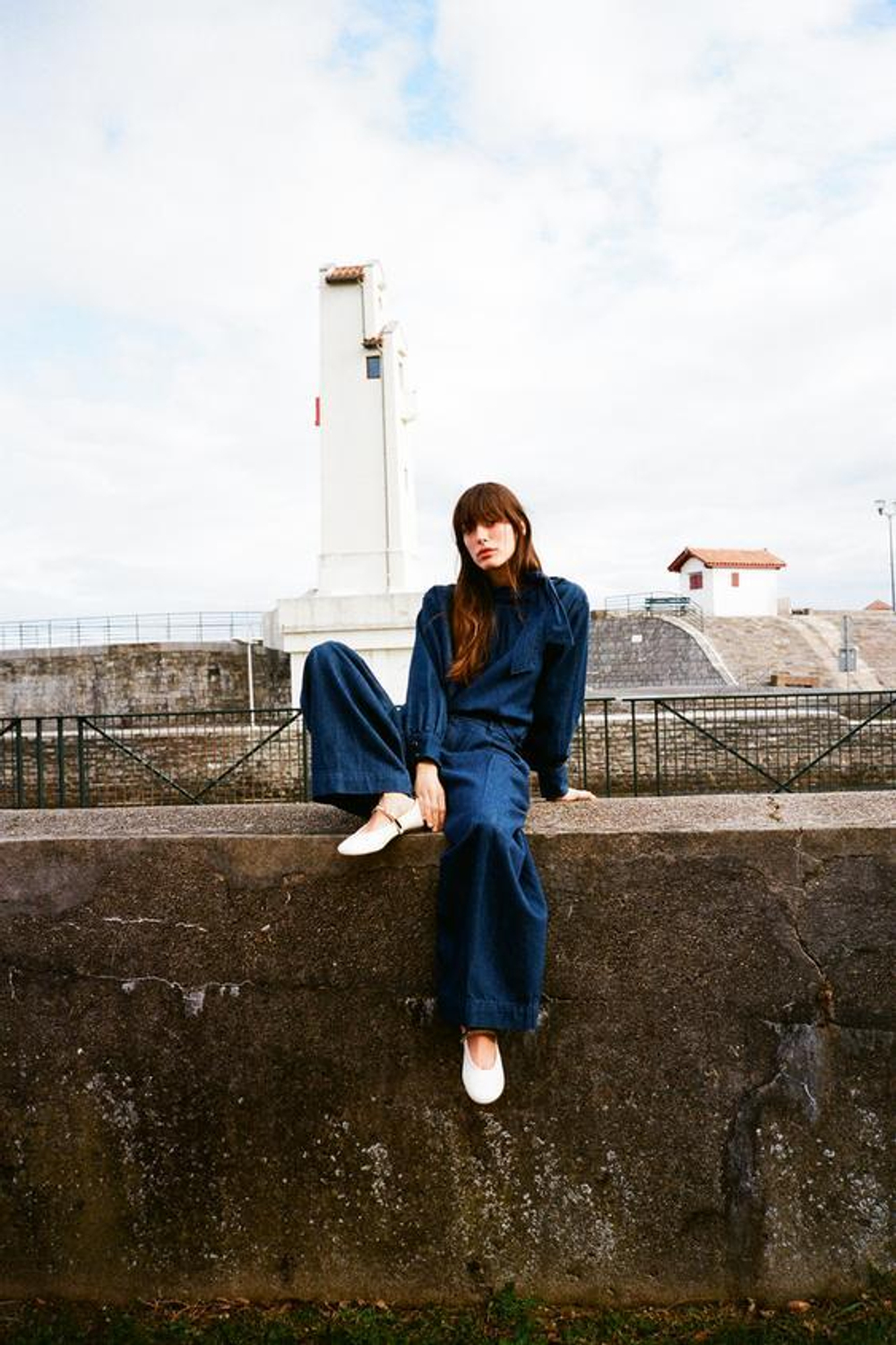 ZARA ДЖИНСЫ Z1975 BALLOON С ВЫСОКОЙ ПОСАДКОЙ И ЗАЩИПАМИ, СИНИЙ