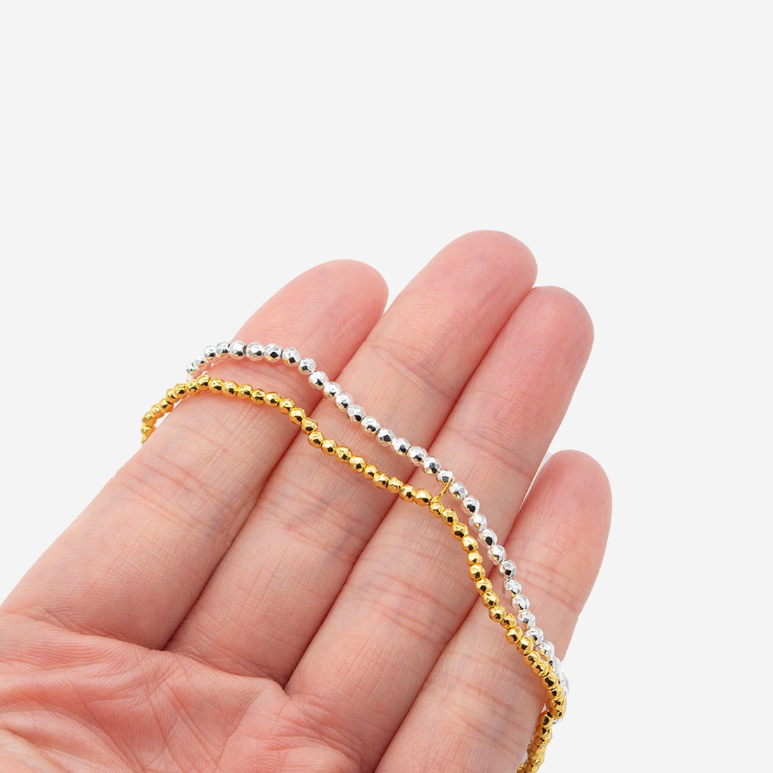 Гематин (гематит), оттенок "Серебристый", шар с гранями (разделитель) 2,5мм