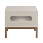 Прикроватная тумбочка 7144/CP2205H серого и орехового дерева с подсветкой