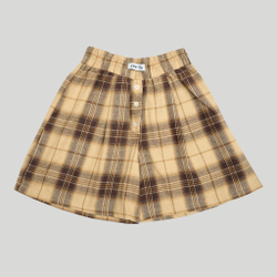 Plaid Boxer Shorts Beige