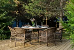 "Эспрессо–150 S" обеденная группа плетеная, цвет коричневый