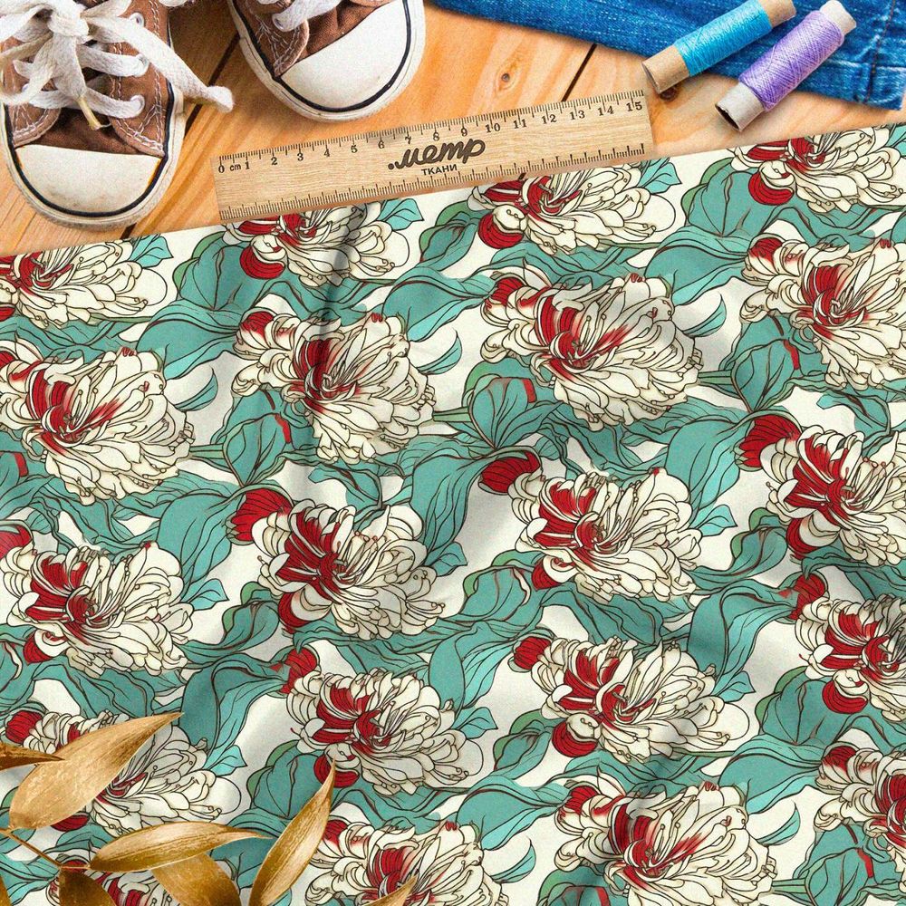 Ткань премиум флис фантазийные вибрации воздуха