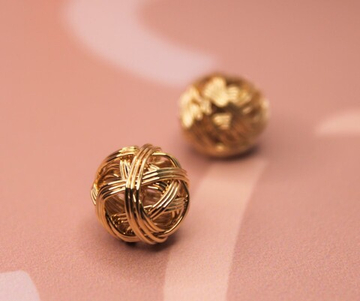 Бусина плетеная 11 мм позолота