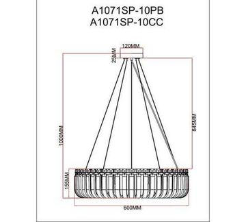 Подвесная люстра 10*G9 A1071SP-10PB медь Mayotte Arte Lamp